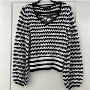 Black & White Knit Sweater NWT